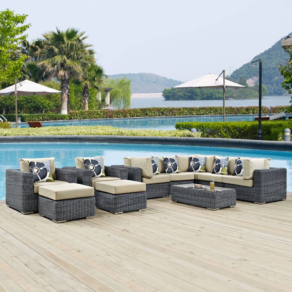Summon 10-piece Outdoor Patio Sunbrella Sectional Set
