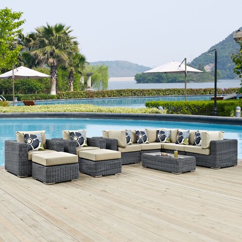 Summon 10-piece Outdoor Patio Sunbrella Sectional Set