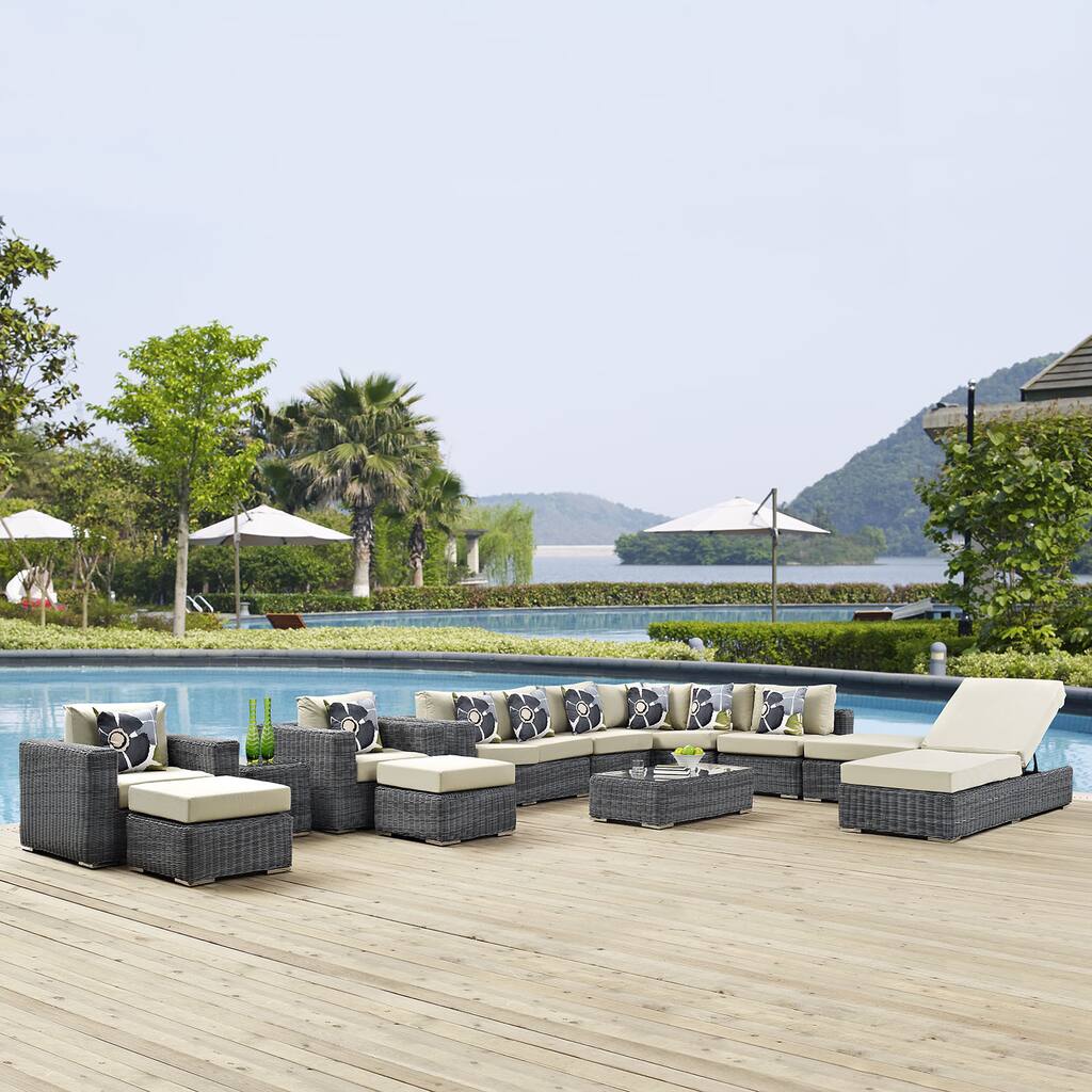 Summon 12-piece Outdoor Patio Sunbrella Sectional Set