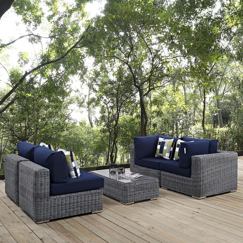 Summon 5-piece Outdoor Patio Sunbrella Sectional Set