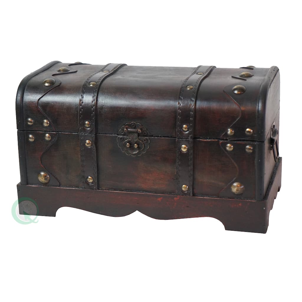 Small Pirate Style Wooden Treasure Chest - Black