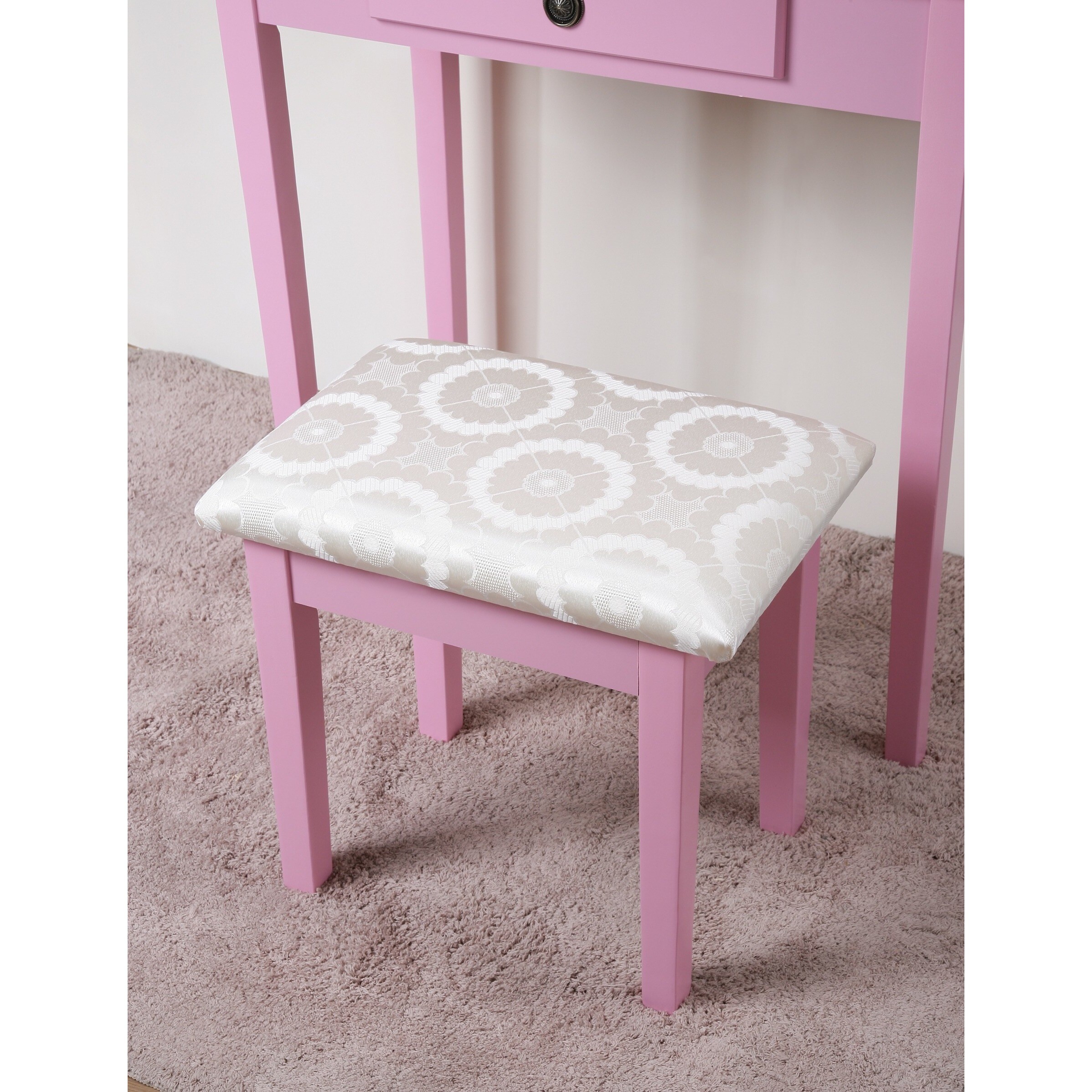 Shop Copper Grove Alcea White Wooden Vanity With Makeup Table And Stool Overstock 20470343