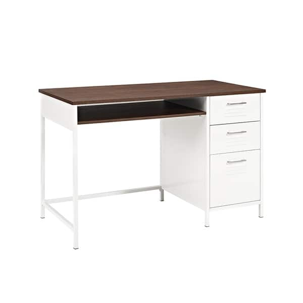 Shop 48 Metal Locker Style Desk With Wood Top Free Shipping