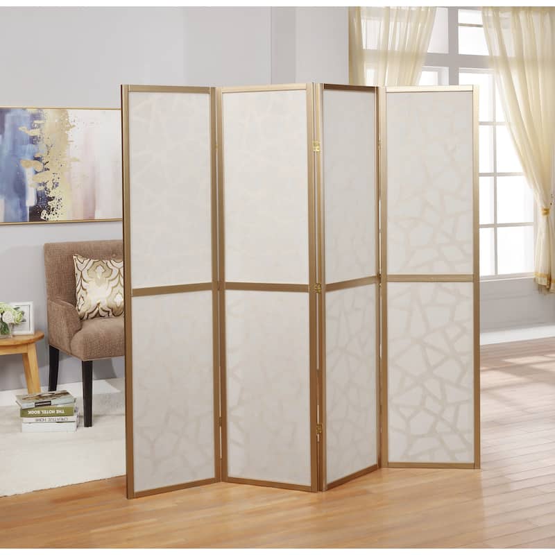 Roundhill Furniture Giyano 4-panel Screen Room Divider