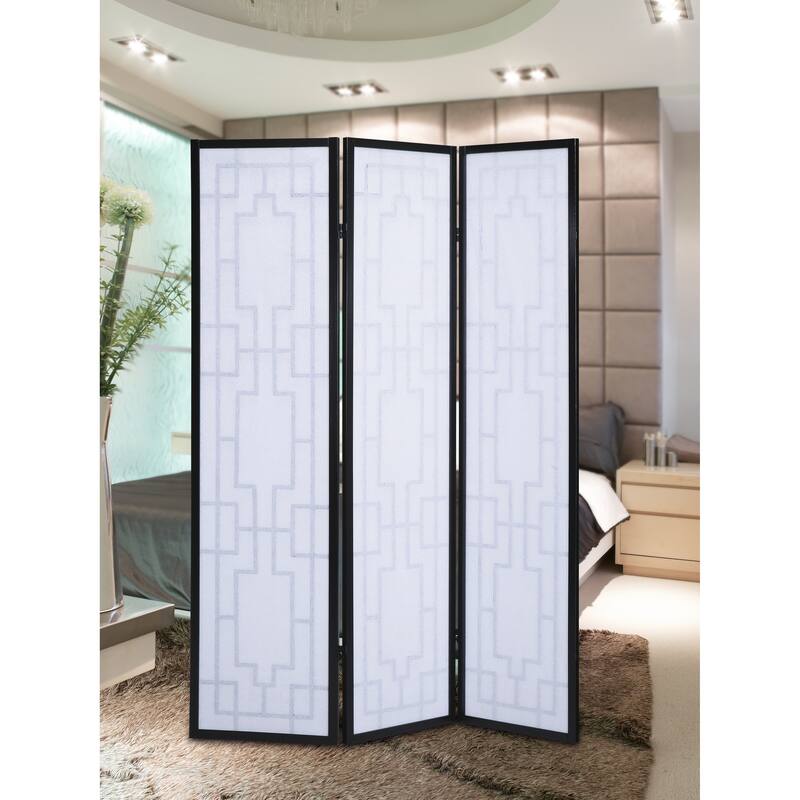 Roundhill Furniture Sudoku 3 Panel Room Divider Screen