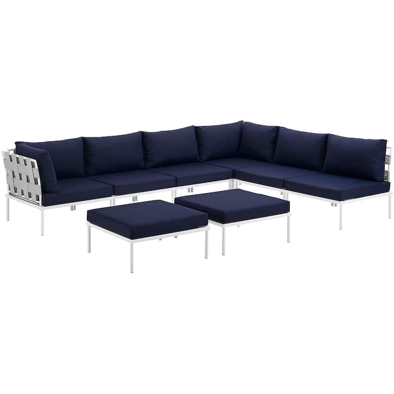 Harmony 8-piece Outdoor Patio Aluminum Sectional Sofa Set