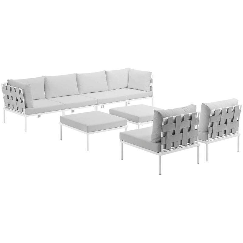 Harmony 8-piece Outdoor Patio Aluminum Sectional Sofa Set