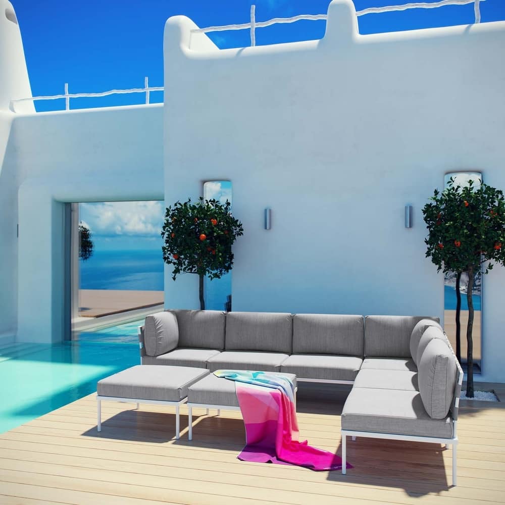 Harmony 8-piece Outdoor Patio Aluminum Sectional Sofa Set