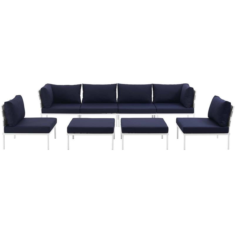 Harmony 8-piece Outdoor Patio Aluminum Sectional Sofa Set