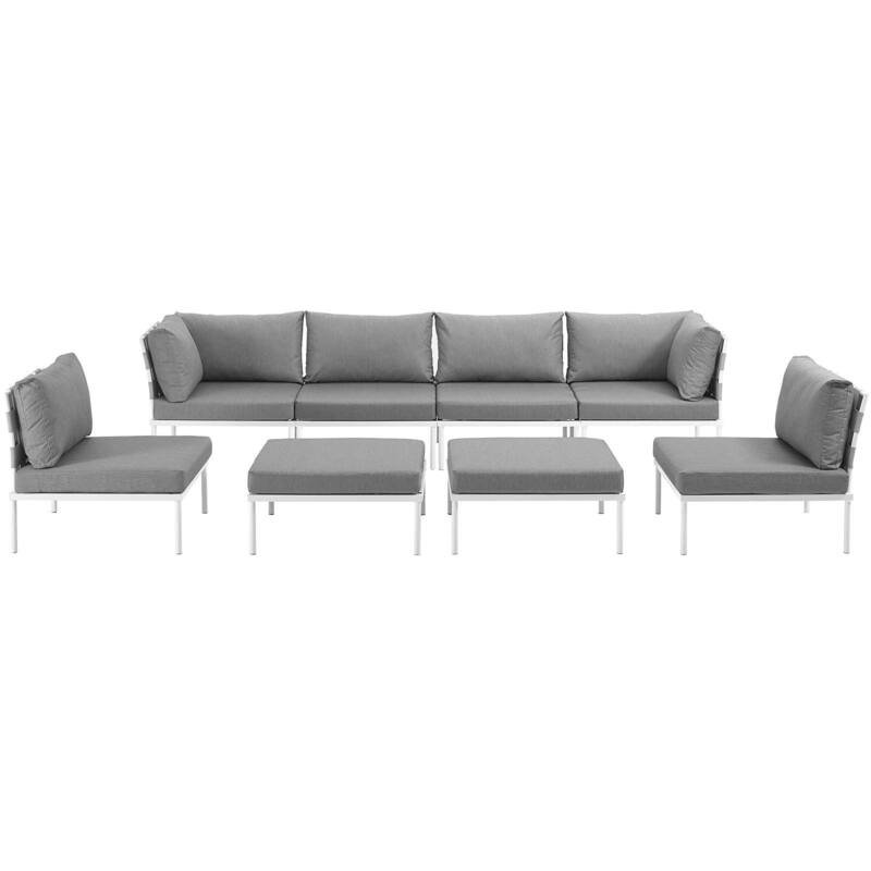 Harmony 8-piece Outdoor Patio Aluminum Sectional Sofa Set