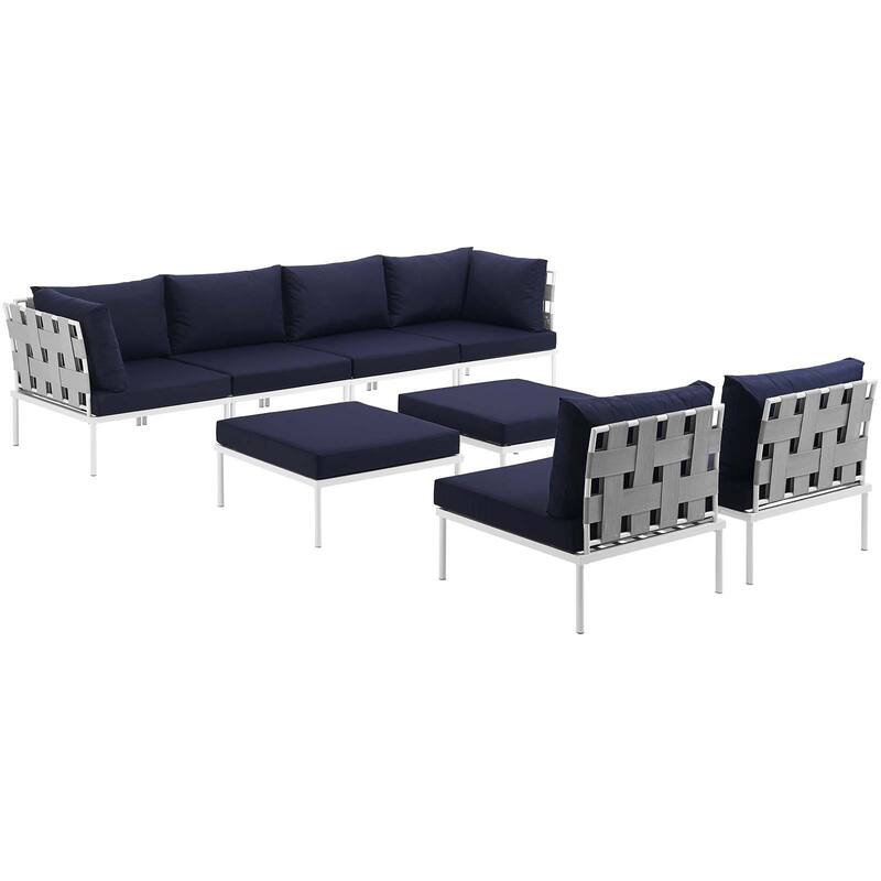 Harmony 8-piece Outdoor Patio Aluminum Sectional Sofa Set