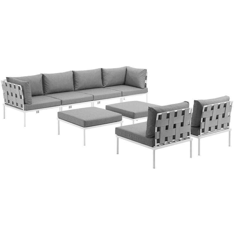 Harmony 8-piece Outdoor Patio Aluminum Sectional Sofa Set