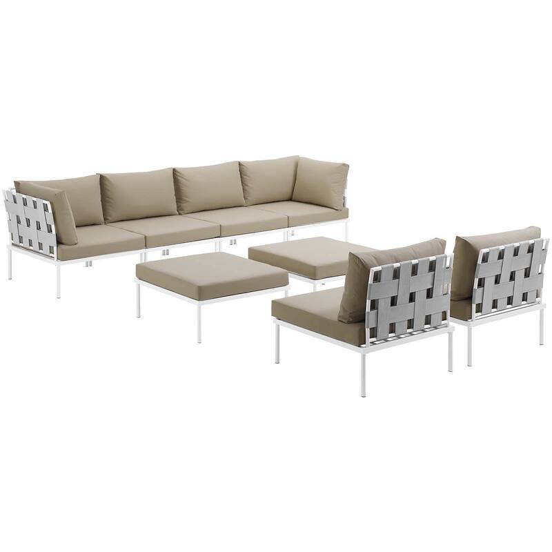 Harmony 8-piece Outdoor Patio Aluminum Sectional Sofa Set