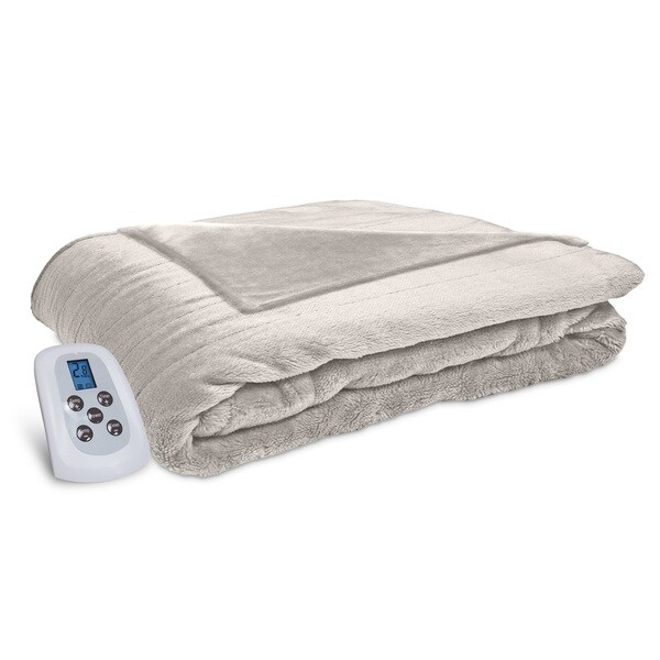 Serta Silky Plush Electric Heated Warming Throw Blanket Digital