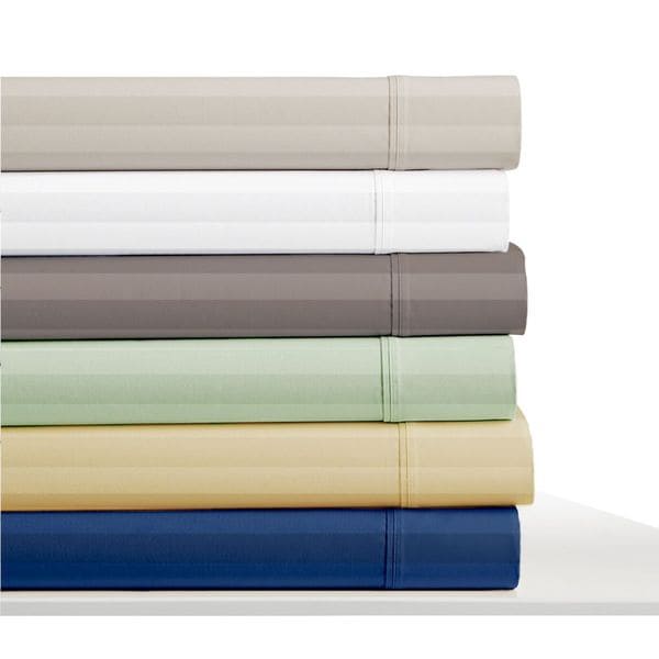 Elle 300 Thread Count Cotton Damask Stripe Sheet Set