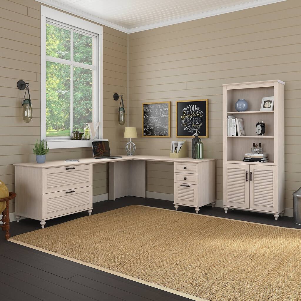 Volcano Dusk L Desk with Storage by Bush Furniture