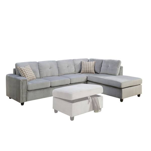 Acme Furniture Belville Sectional Sofa With Pillows Acme Furniture Belville Sectional Sofa