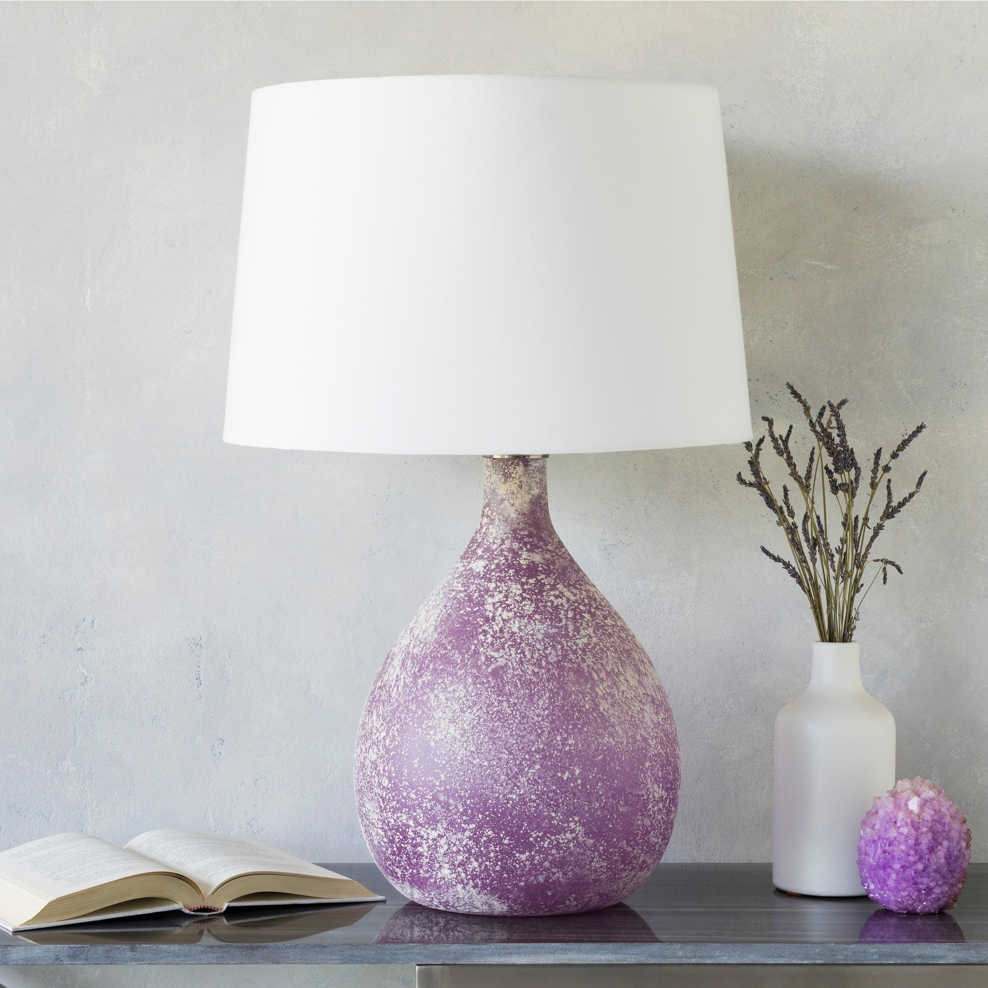 purple table lamp