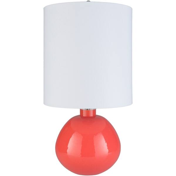 Nitendis Table Lamp With Red Base And White Shade Nitendis Table Lamp With Red Base And White Shade