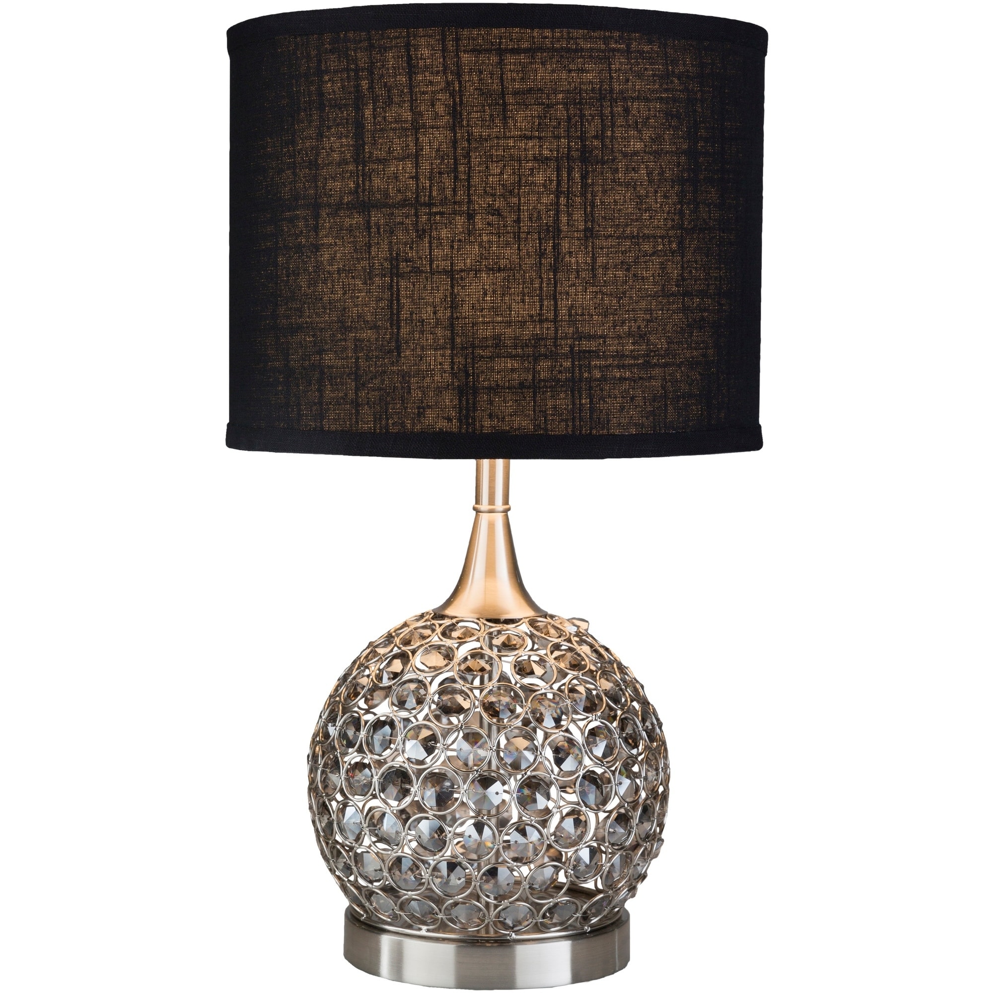 Kanli Table Lamp With Silver Base And Black Shade Kanli Table Lamp With Silver Base