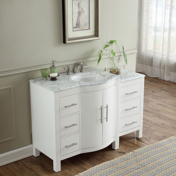 Silkroad Exclusive 53.5-inch Contemporary Bathroom Vanity Single Sink ...