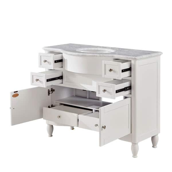 Silkroad Exclusive 45 Inch Contemporary Bathroom Vanity 45 Inch Contemporary Bathroom Vanity