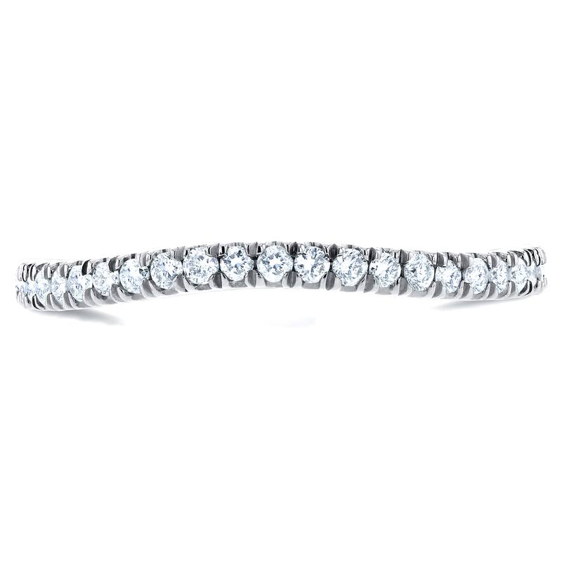 Annello by Kobelli 14k White Gold 1/5ct TDW Diamond Curved Wedding Band
