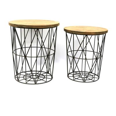 Round Metal Frame Decor Stand (Set of 2)