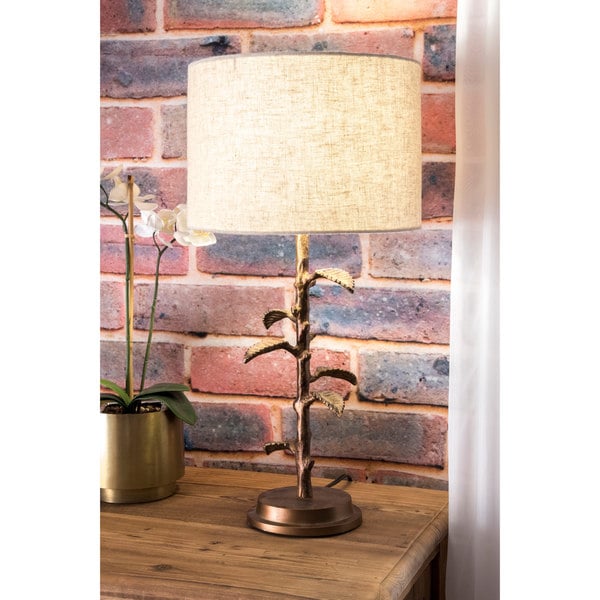 Watch Hill 26-inch Brass Tree of Light Linen Shade Table Lamp