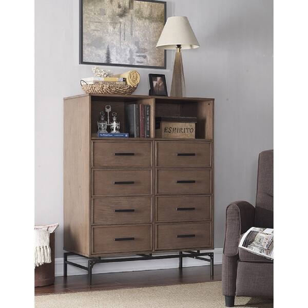 Shop Runfine Group Desa Espresso Wood And Metal 8 Drawer Dresser