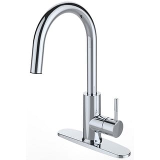 Single Handle Deck-mounted Chrome Finish Kitchen Faucet - Chrome/Clear