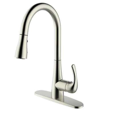 Single Handle Pull-down Deck-mounted B. Nickel Finish Kitchen Faucet