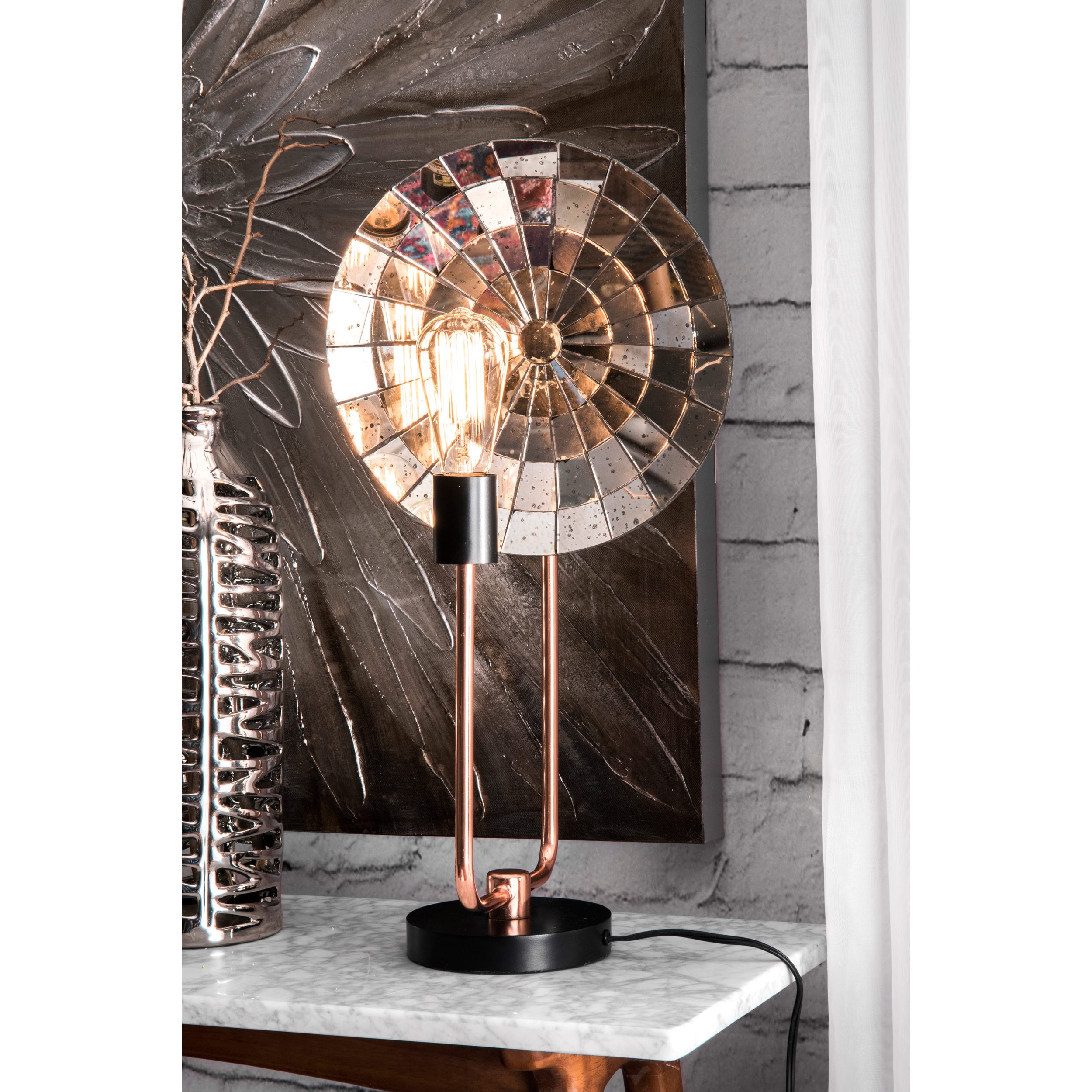 industrial copper table lamp