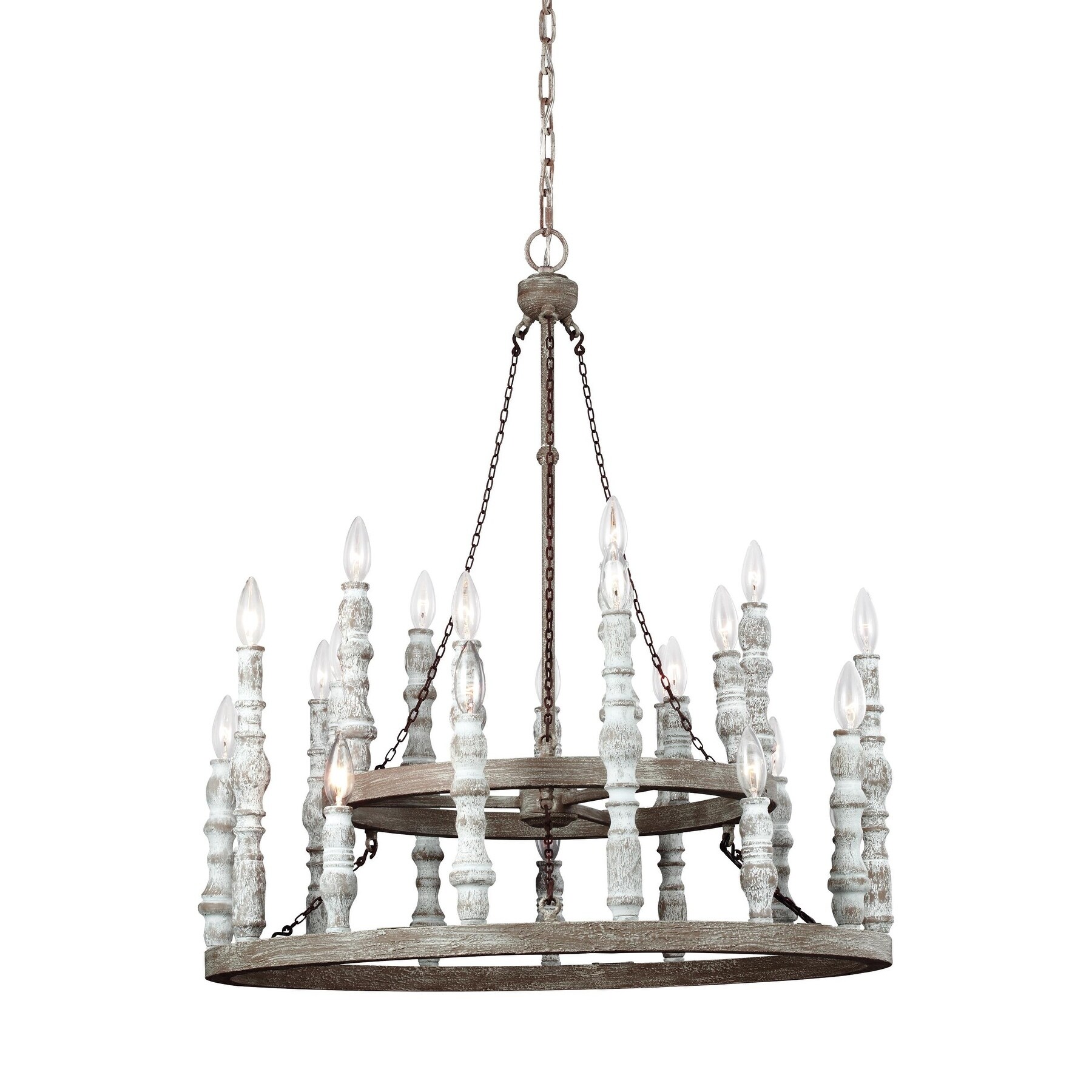 Feiss Norridge 24-light Distressed White Chandelier (24 - Light Chandelier) - Chandeliers For Bedrooms by Overstock.com