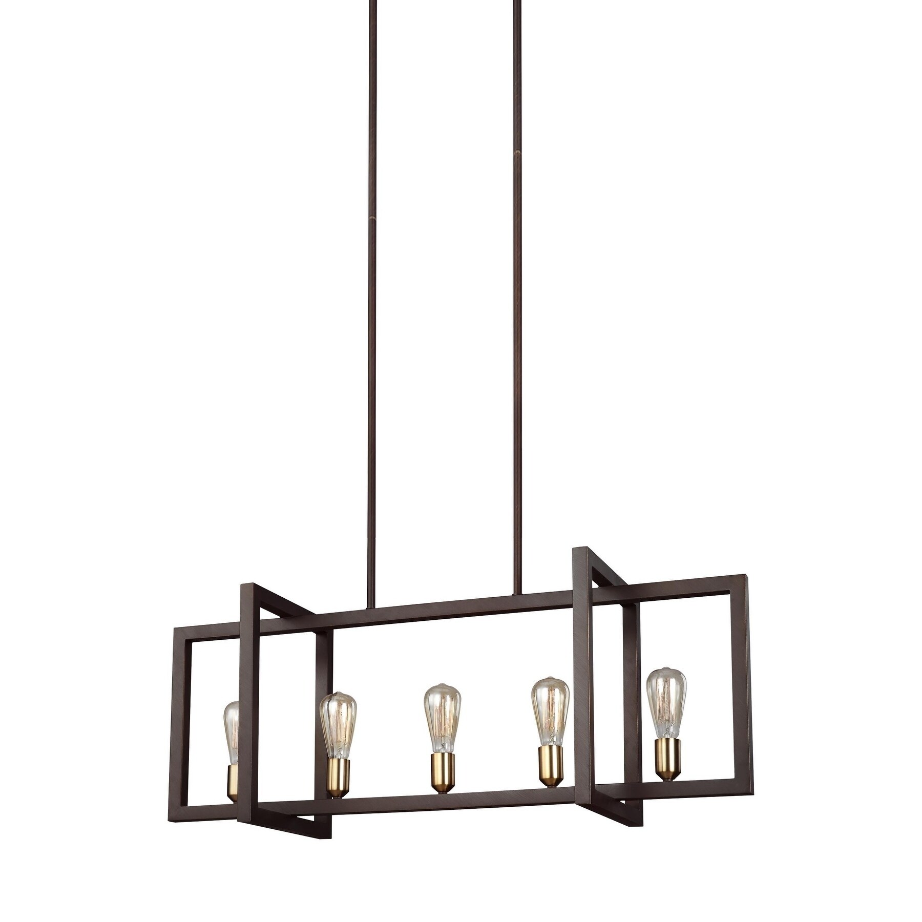 Feiss Finnegan 5 Light New World Bronze Chandelier (5 - Light Island Chandelier) - Chandeliers For Bedrooms by Overstock.com