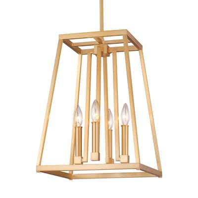 Feiss Conant 4 Light Gilded Satin Brass Pendant