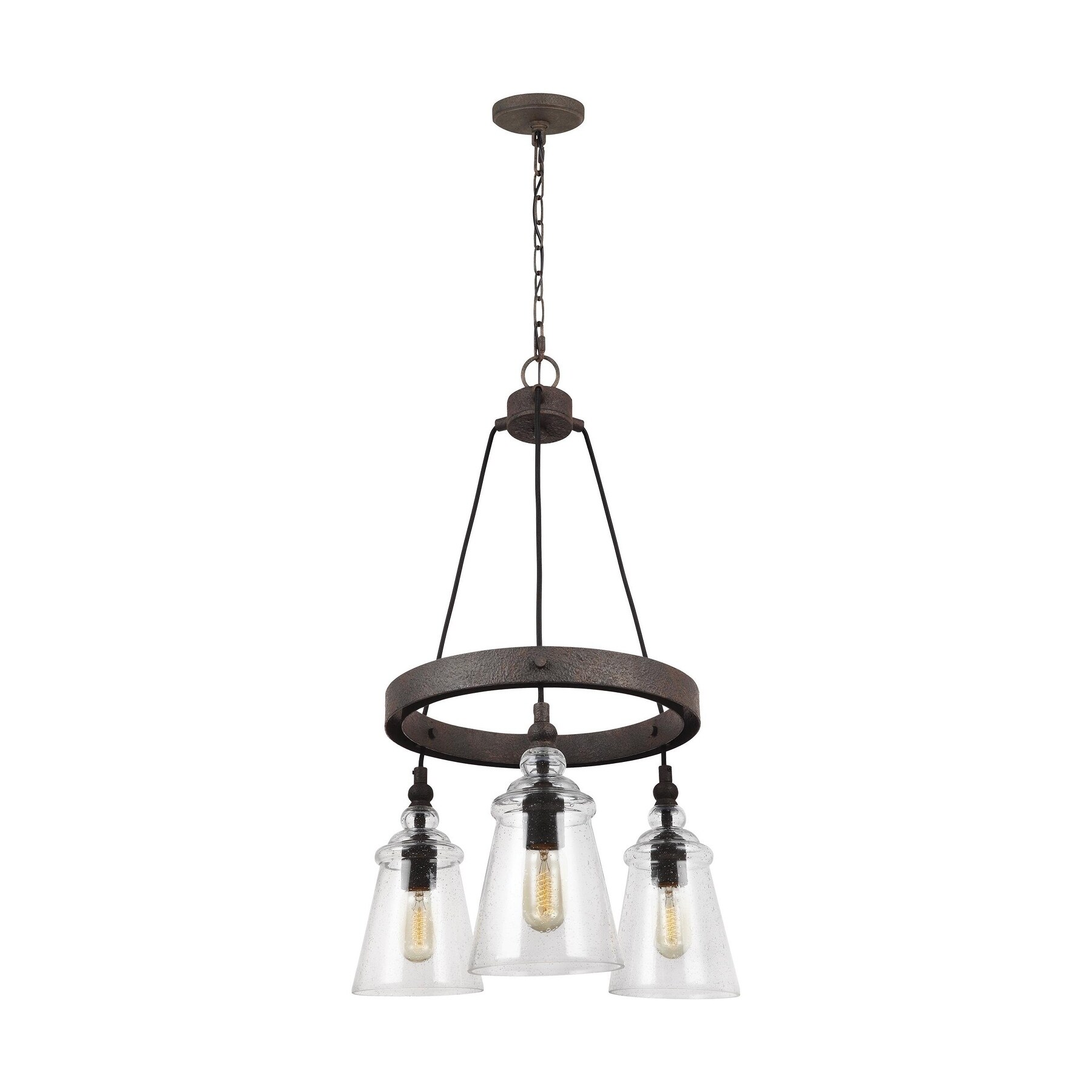 Feiss Loras 3 Light Dark Weathered Iron Chandelier (3 - Light Chandelier) - Chandeliers For Bedrooms by Overstock.com