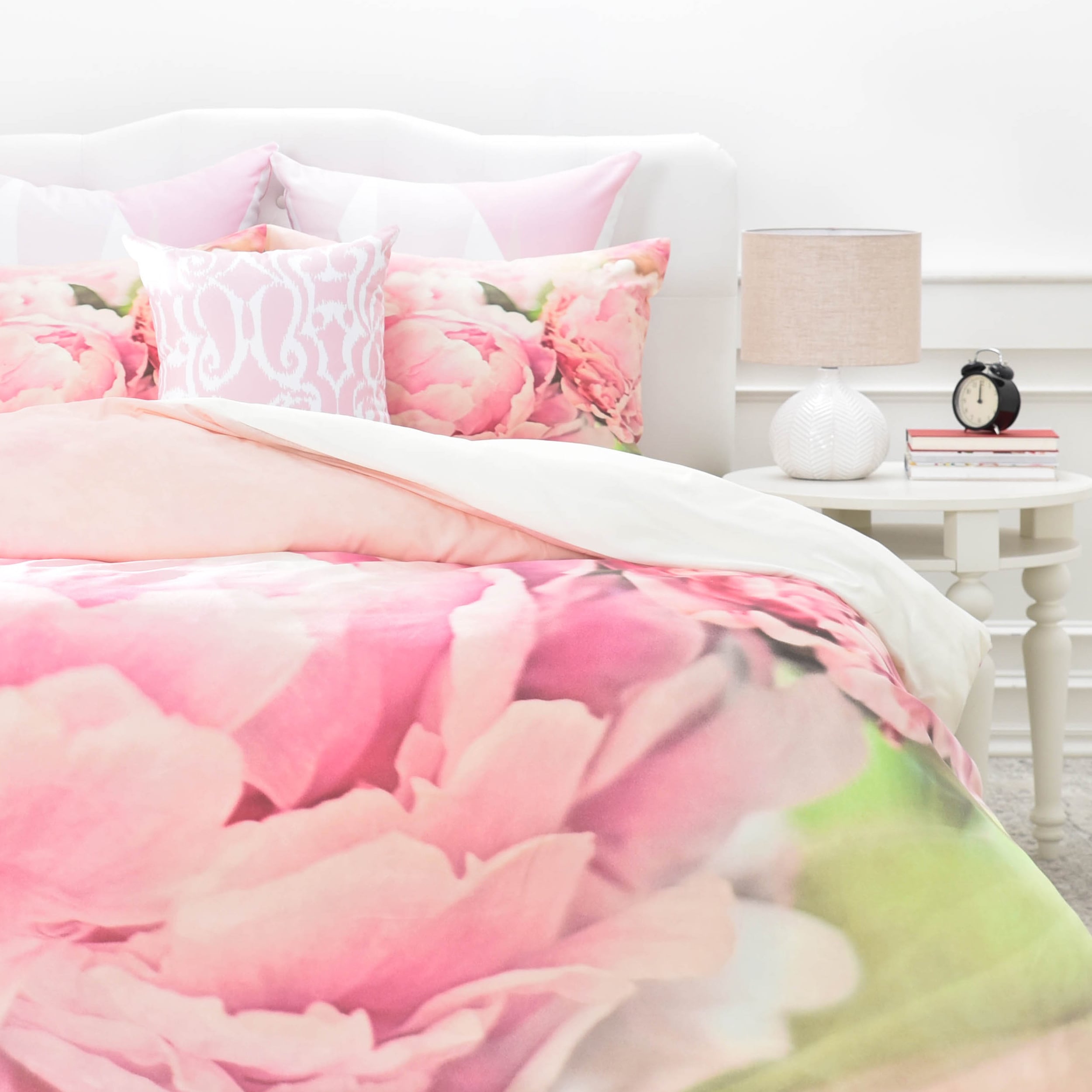 Shop Lisa Argyropoulos Pink Peonies Duvet Cover On Sale