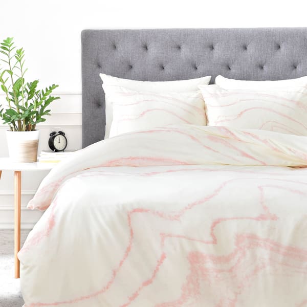 Shop Rebecca Allen Blush Marble Duvet Cover On Sale Overstock