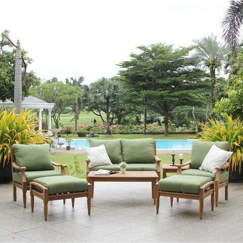Willoughby Teak 7-Piece Deep Seat Outdoor Sofa Set