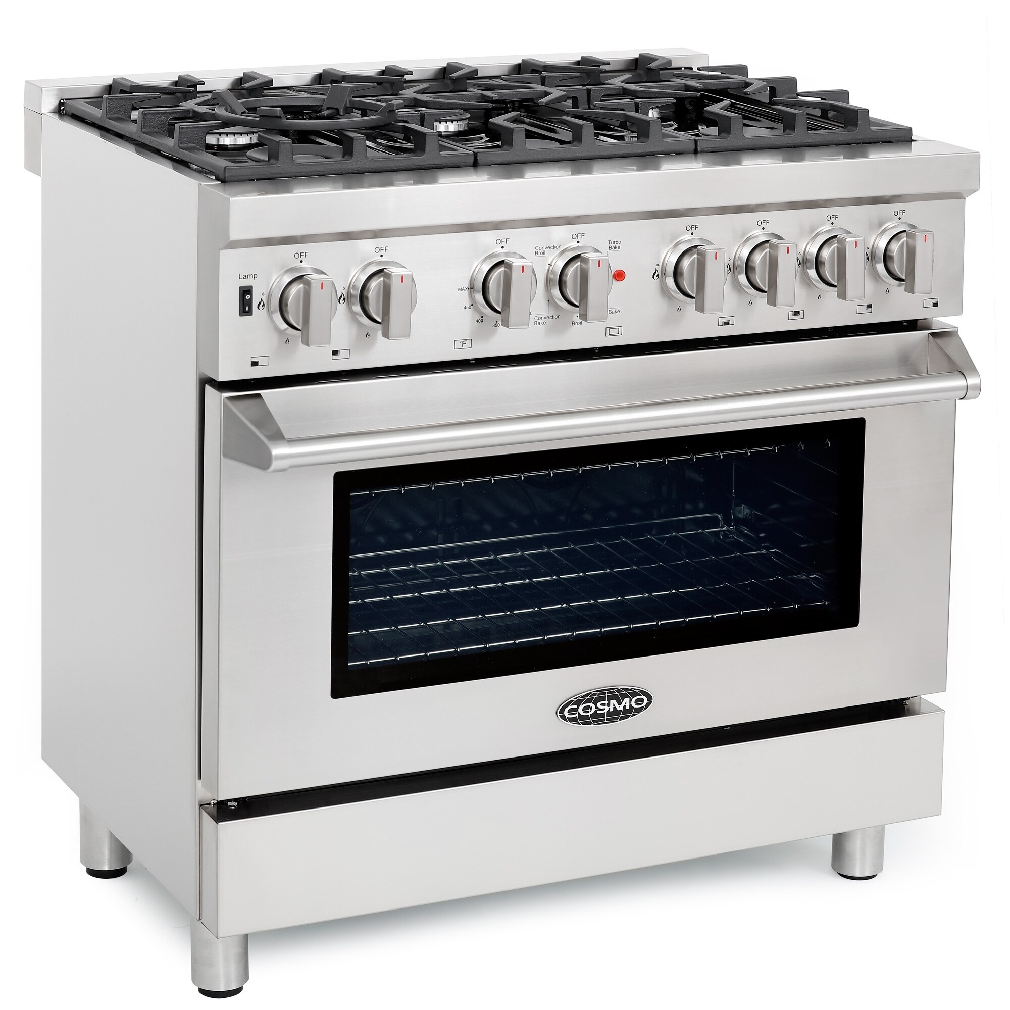 Shop Commercial Style 36 In 4 5 Cu Ft Dual Fuel Range With 6