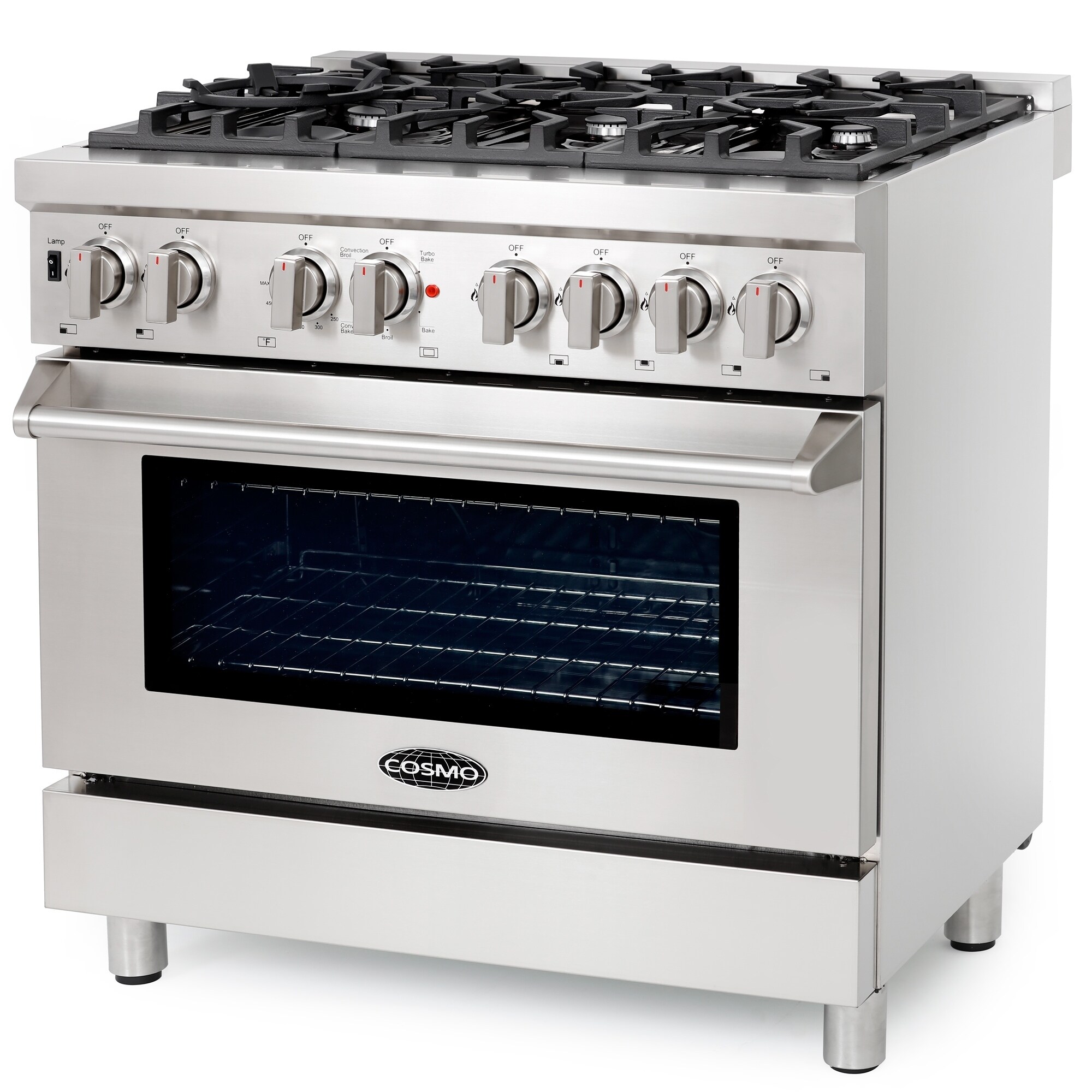 Shop Commercial Style 36 In 4 5 Cu Ft Dual Fuel Range With 6