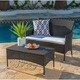 preview thumbnail 3 of 22, Malta 2-piece Outdoor Wicker Loveseat Set by Christopher Knight Home black + white cushion