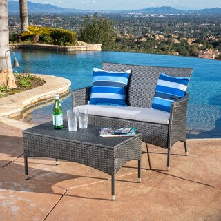 Malta 2-piece Outdoor Wicker Loveseat Set by Christopher Knight Home