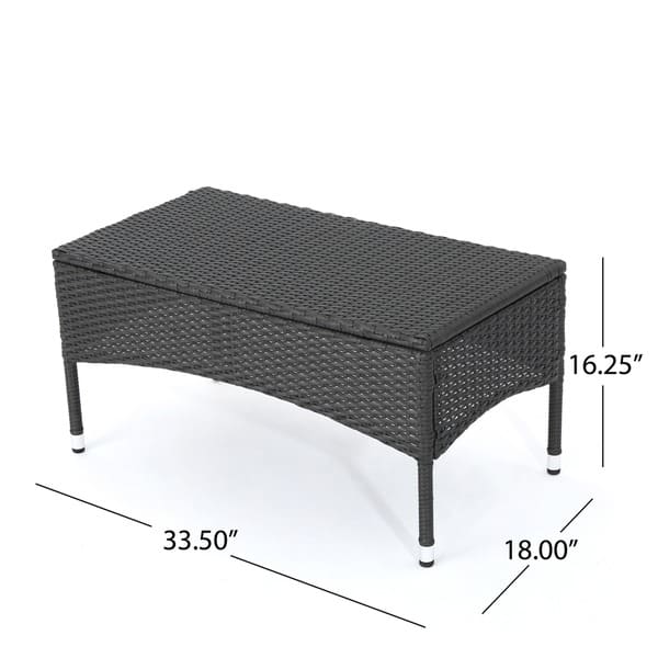dimension image slide 1 of 2, Malta 2-piece Outdoor Wicker Loveseat Set by Christopher Knight Home