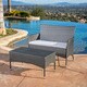 preview thumbnail 5 of 22, Malta 2-piece Outdoor Wicker Loveseat Set by Christopher Knight Home