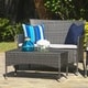 preview thumbnail 22 of 22, Malta 2-piece Outdoor Wicker Loveseat Set by Christopher Knight Home grey + silver grey
