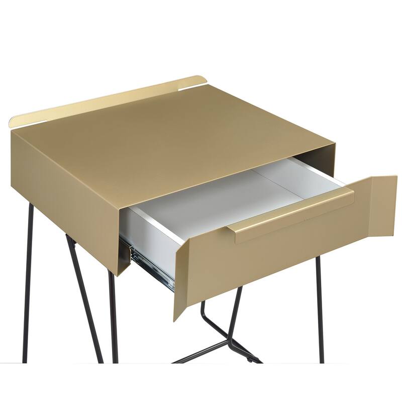 Omer Modern 18-inch Metal 1-Drawer Side Table by Furniture of America