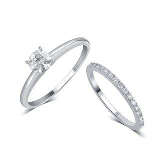 divina 14k white gold 34ct tdw igl certified diamond bridal set comes in box - Solitaire Wedding Ring Sets divina 14k white gold 34ct tdw igl certified diamond bridal set comes in box - Solitaire Wedding Ring Sets