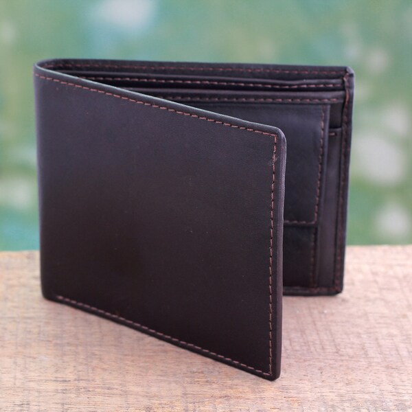 Shop Men&#39;s Handmade Leather &#39;Executive Brown&#39; Wallet (India) - On Sale - Free Shipping On Orders ...